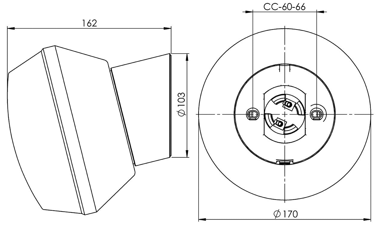 Lampara Aplique de Techo o Pared INCLINADA / IFO Cerámica y Cristal Opal